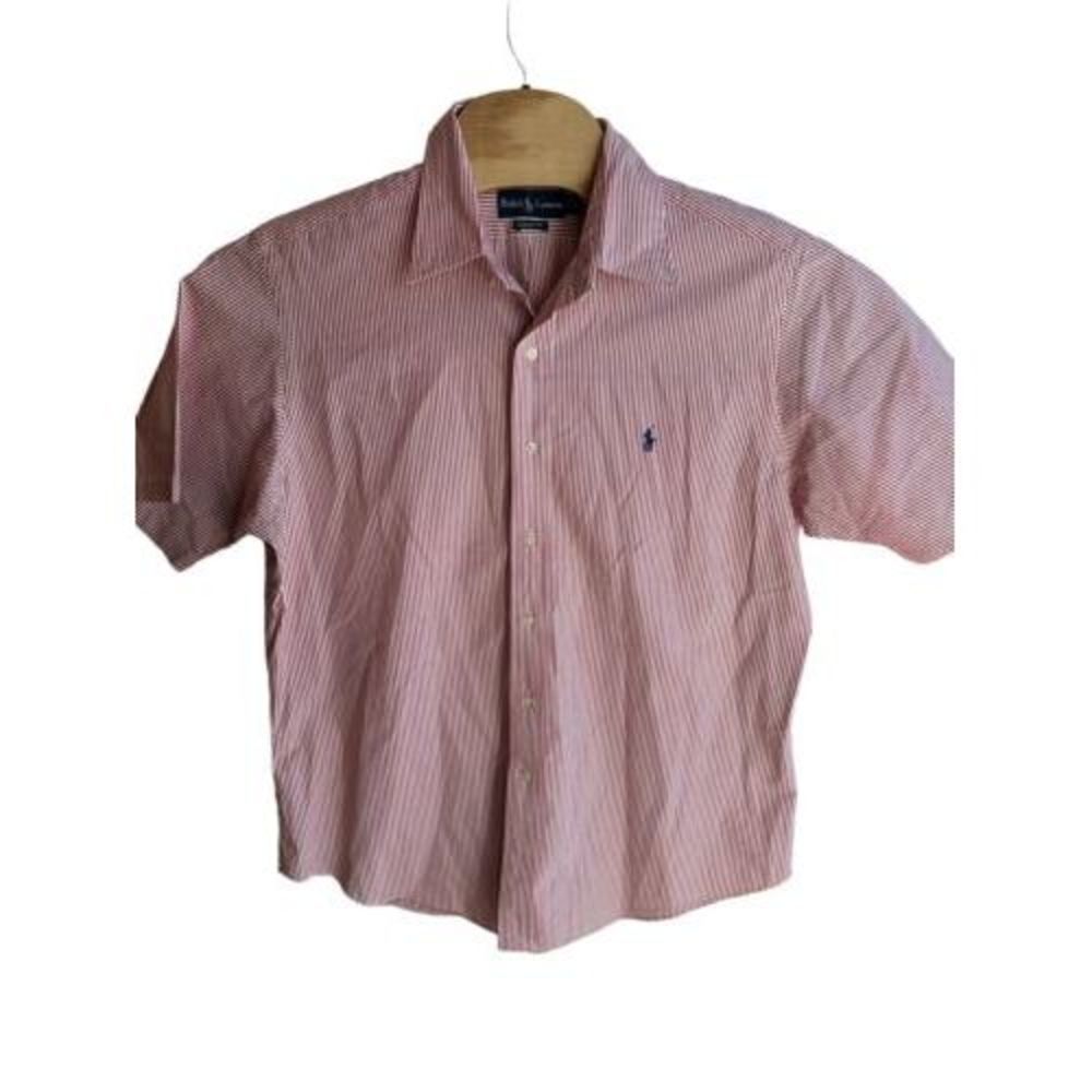 Mens Ralph Lauren classic fit striped shirt sleeve button down‎ shirt XL